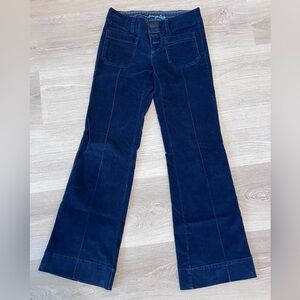 American Eagle Outfitters Navy Flare Corduroy Pants